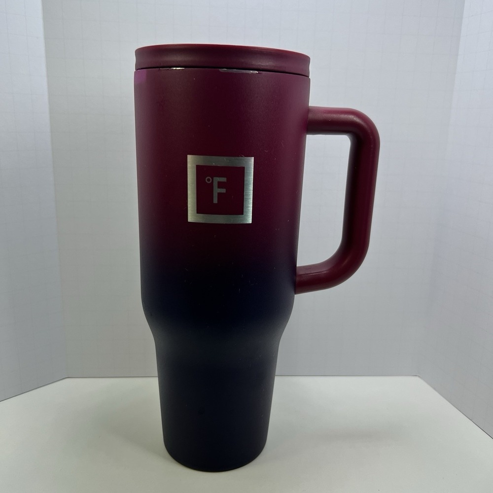 Iron Flask 40oz Vacuum Insulated Water Tumbler Mug Handle Red Blue Gradient - Picture 4 of 12